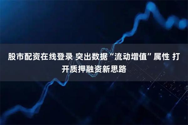 股市配资在线登录 突出数据“流动增值”属性 打开质押融资新思路